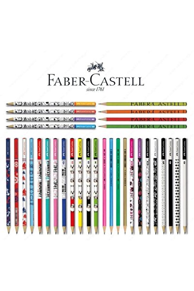 Faber Castell 12 قلم رصاص متنوع مع ممحاة