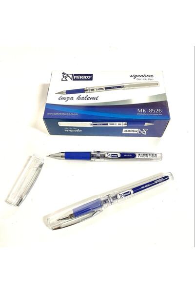 Mikro Mk-8526 Imza Kalemi 1.0mm Mavi 12'li (1 Paket)