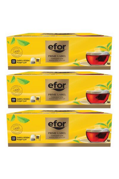 Efor كيس شاي برايم لابيل - 100 قطعة، مجموعة من 3 قطع، 300 قطعة
