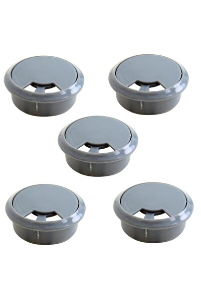 ZUBİZUBİ Masa Üstü Kablo Kanalı Deliği Kapağı 6 Cm Gri