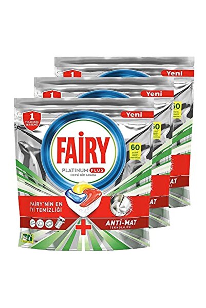 Fairy Platinum Plus Bulaşık Makinesi Deterjanı Kapsülü/tableti 60 Yıkama*3 18...