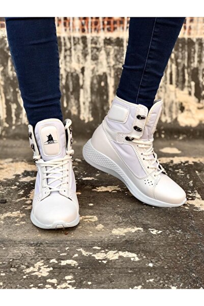 BOA Bağcıklı Beyaz Boksör Unisex Spor Postal Bot