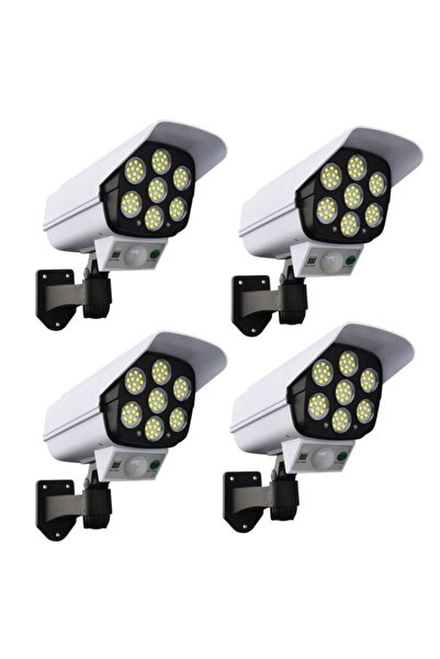 ALKESE Solar Güneş Enerjili Hareket Senrörlü Uzaktan Kumandalı 77 Led Sahte Kamera "dört Adet"