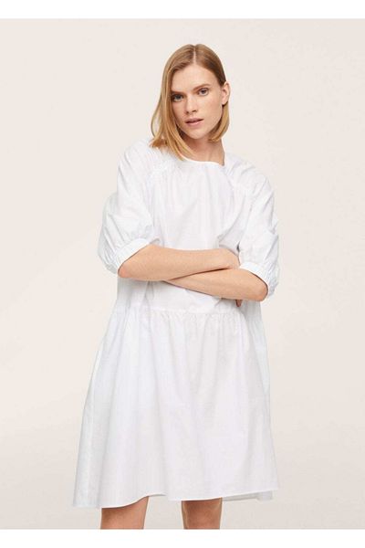 MANGO Woman Βαμβακερό φόρεμα με μπαλόνι