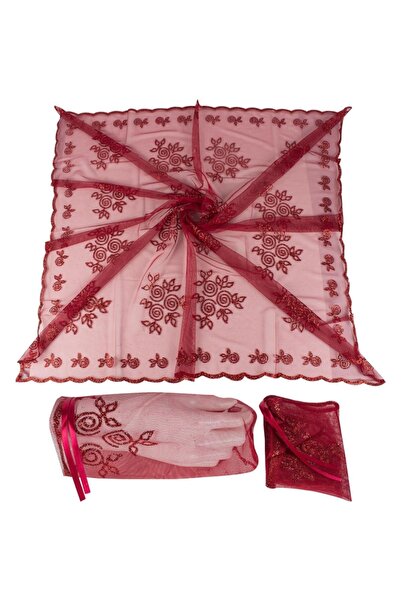 Kına Atölyesi طقم حجاب مكون من قطعتين بغطاء حناء لامع