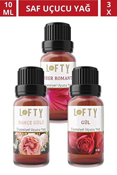 Lofty Gül, Bahçe Gülü, Amber Doğal Uçucu Yağ Saf Buhurdanlık Esansı Oda Kokus...