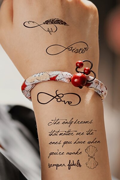 TAKIŞTIR Gerçekçi Yazılı Ve Sonsuzluk Dövme Tattoo