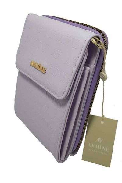 Armine Γυναικεία τσάντα ώμου 266 Ice Blue με στάμπα λέιζερ