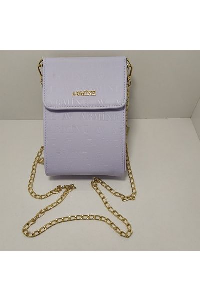 Armine Γυναικεία τσάντα ώμου 266 Ice Blue με στάμπα λέιζερ