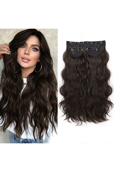 REMY HAİR Kumral Afro Dalgalı Yarım Ay – 70cm 190 Gr. Fiber Sentetik Çıt Çıt ...