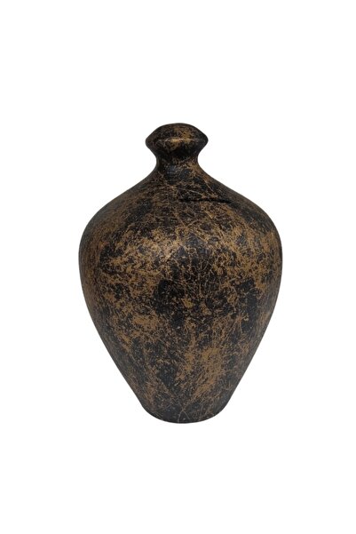 Mask Gold-siyah Çömlek Dekoratif Testi Kumbara 20 Cm