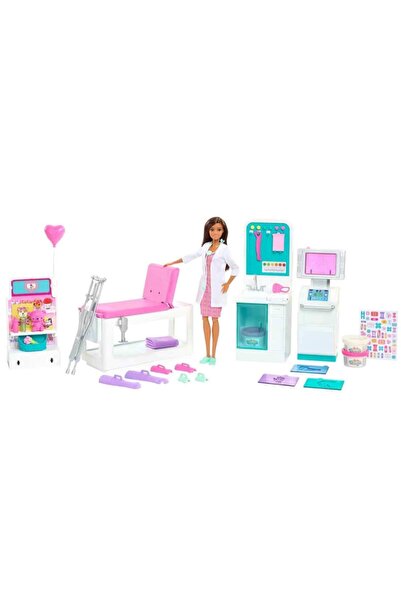 Barbie Lisanslı Barbinin Polikliniği Oyun Seti Doktor Esmer Bebek Ve Muayeneh...