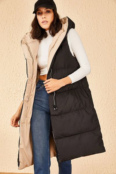 VOLT CLOTHİNG Γυναικείο αμάνικο φανελάκι διπλής όψης με κουκούλα