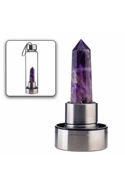 Özlem Demir Reiki Amethyst Natural Stone Water Bottle 550 Ml