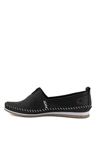 Ayakkabı Fuarı Elite Mn85l21c Women's Genuine Leather Espadrille Black