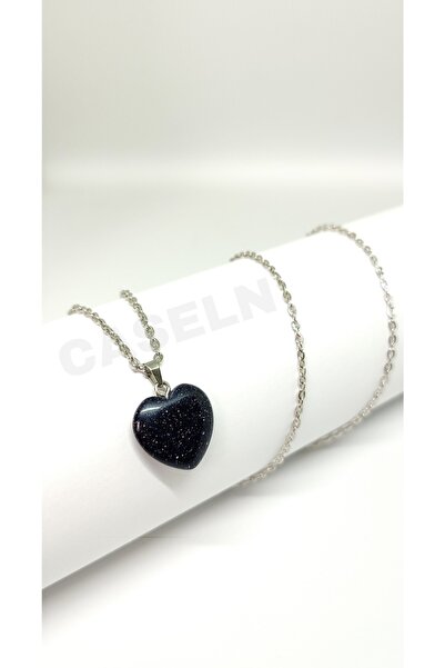 CASELN Natural Stone Star Stone Heart Cut Glitter Necklace