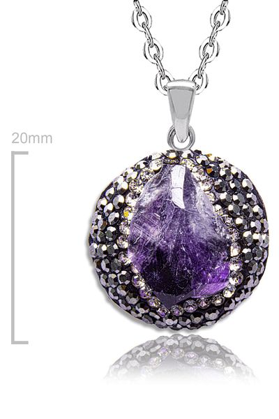Tesbih Atölyesi Certified High Quality Zircon Natural Amethyst Stone Necklace