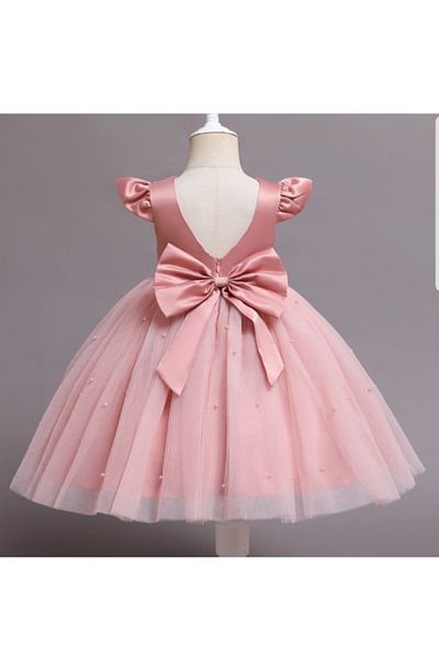 NSM Powder Girl's Dress with Ribbon Detail