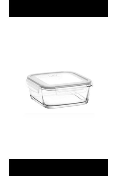Paşabahçe Square Lava Fresco 720 Cc Glass Storage Container with White Lid - Frs-247