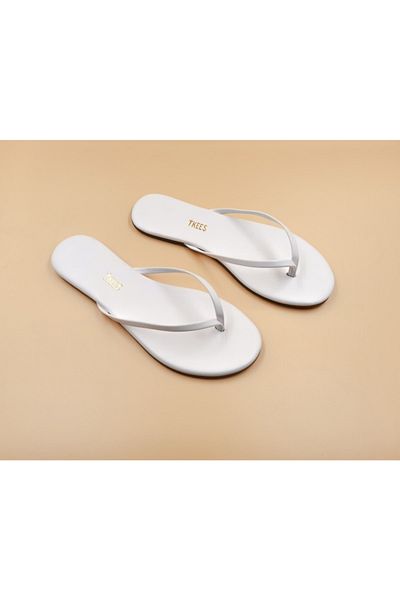 Tkees Women's Heelless White Flip Flops