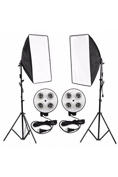 Mettzchrom Video Ve Fotoğraf 2li 50x70 Softbox Seti Sürekli Işık Softbox Lambasız