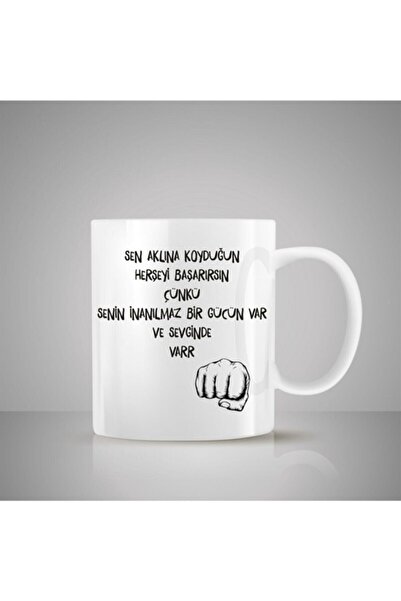 hediyelikesya Sen Aklına Koyduğun Her Şeyi Başarırsın Tasarımlı Baskılı Kahve...