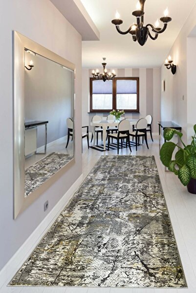 Dinarsu Yıkanabilir Kaymaz Taban Halı Kesme Yolluk Doruk Gold