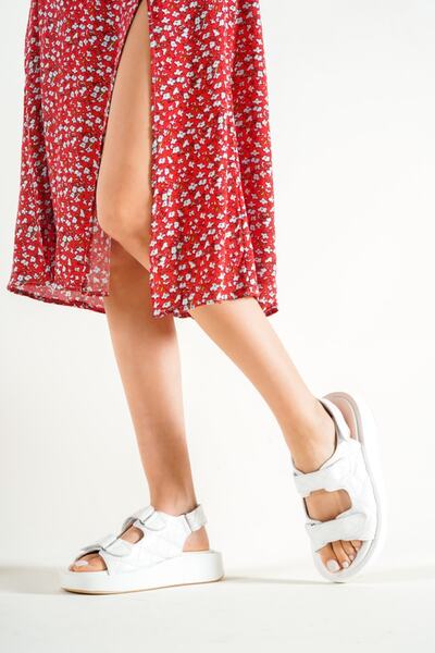 PASSAGE SHOES 6099 Bela koža Prava koža Žene Sandale