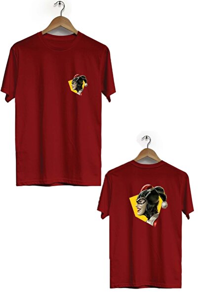 Zeron Tasarım Harley Quinn Front and Back Printed Short Sleeve Crew Neck T-Shirt Bll2594