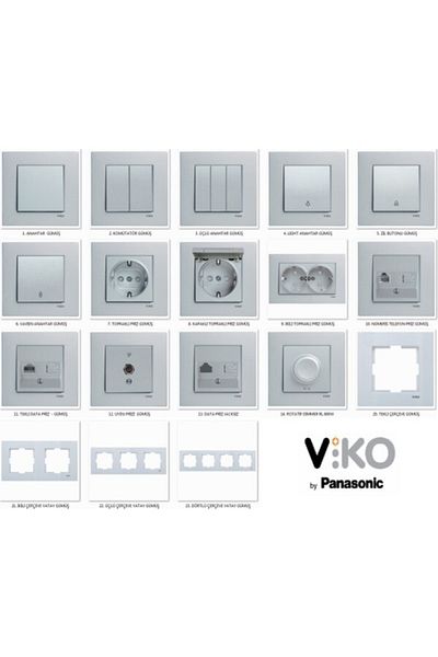 VİKO Viko Artline Novella Silver Vavian Key with FRAME