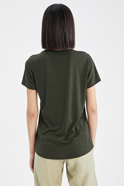 DeFacto Μπλουζάκι με κοντό μανίκι Regular Fit Crew Neck Foil με στάμπα