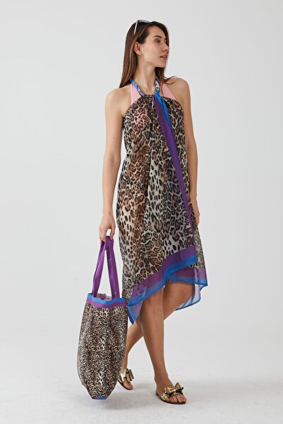 AYSHOME Φόρεμα παραλίας Pareo με μοτίβο Leopard Ays Home