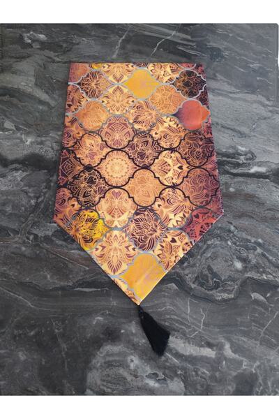 dehaberk عداء بنمط مغربي بنمط القهوة المحفز + طقم مفارش أطباق مكون من 6 قطع