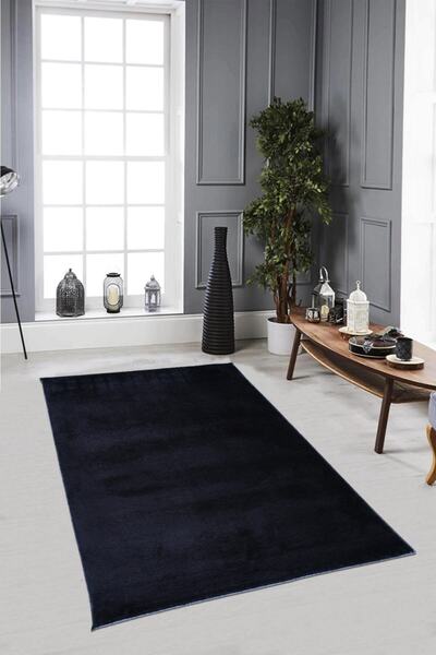 LİNOS HOME Siyah, Peluş, Antibakteriyel, Kaymaz Taban Post Halı