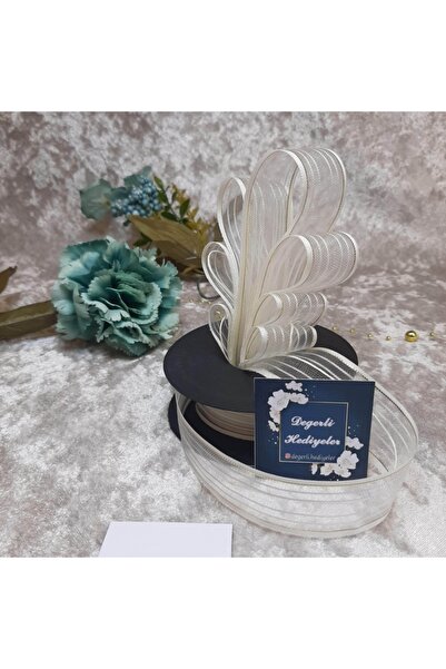 Değerlihediyeler Κορδέλα 2,5 εκ. Cream Gülbant Drawstring 20 Mt.