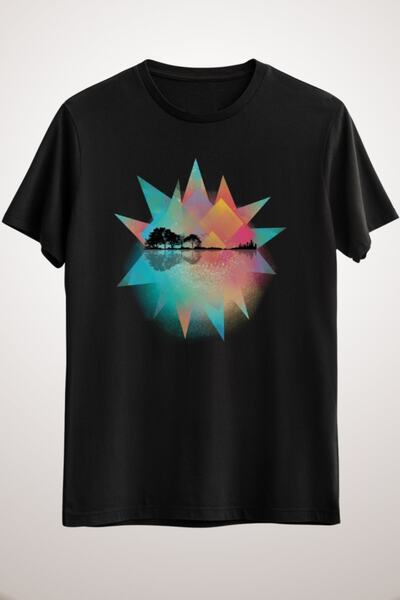 GreenMint جيتار طبيعي هندسي أسود ملون للجنسين