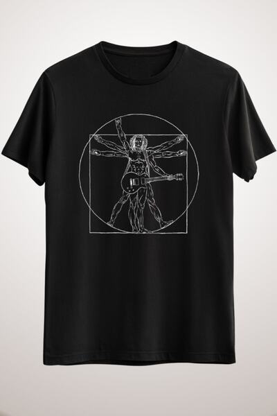 GreenMint للجنسين الأسود دافنشي فيتروفيان مان الروك المثالي - غيتار متضمن