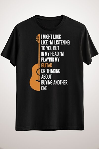 GreenMint غيتار أسود للجنسين "أستطيع أن أبدو وكأنني أستمع إليك ولكن في رأسي