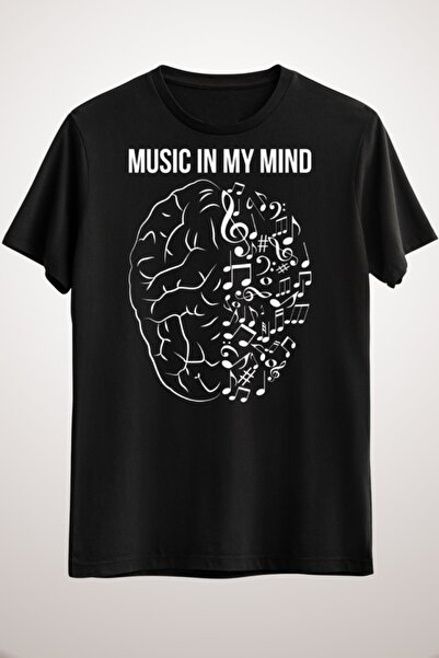 GreenMint للجنسين الأسود الموسيقى التي شيرت الموسيقى في ذهني الموسيقى التي شي...