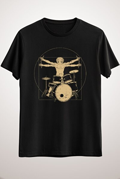 GreenMint تيشيرت موسيقى فيتروفيان أسود للجنسين - هدية موسيقية مضحكة