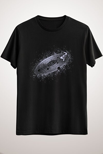 GreenMint تي شيرت موسيقى أسود للجنسين