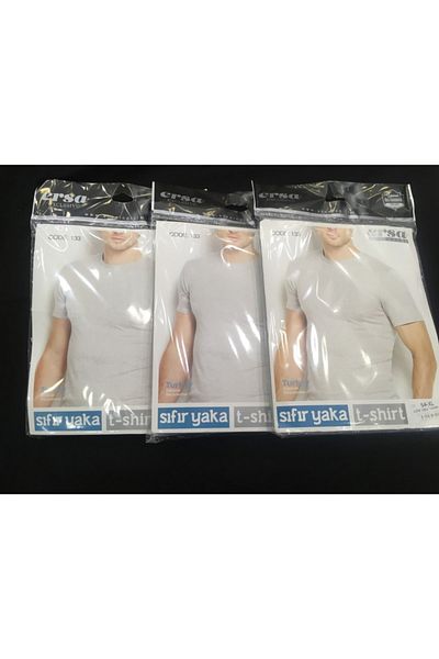 ersa çamaşır 3 Pieces 100% Cotton Solid Color Men's Crew Neck Half Sleeve T-Shirt