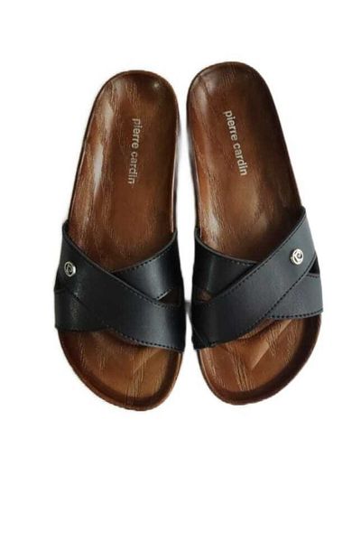 Pierre Cardin Cross Band Orthopedic Black Slippers 3223-11