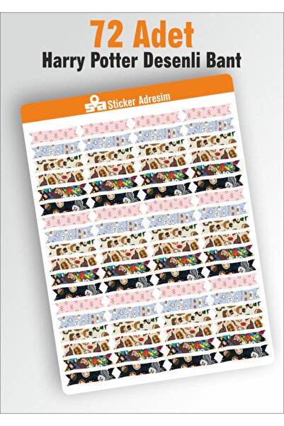 Sticker Adresim 72 Adet Harry Potter Desenli Bant