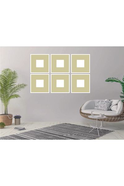 YED Frame 30X30 cm Painted Picture Frame Set - 6 Pieces - White