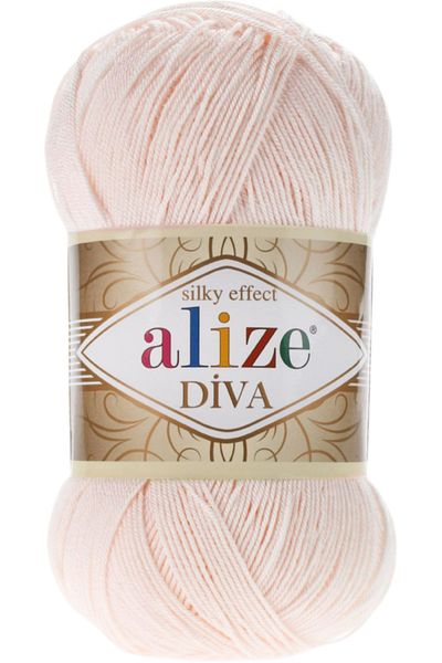 Alize Diva Mercerized Hand Knitting Floss Color Code: 382-Light Powder