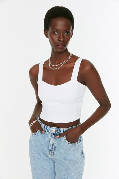 Trendyol Collection TWOSS22BZ1105 Modell Ecru Strickbluse