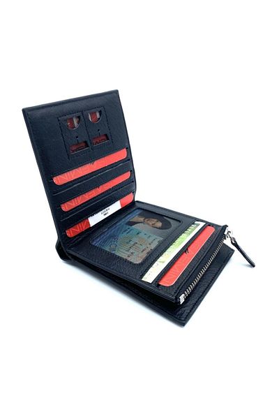 Eminsa Black Leather Horizontal Wallet