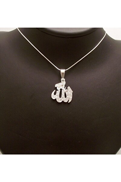 Aşina Gümüş Yeni Yıl Hediyesi Allah Yazılı Gümüş Kolye 925 Ayar Gümüş