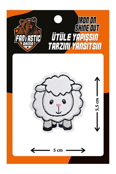 FANTASTIC ARMA Patch țesut cu armă care se lipsește cu fierul de călcat, model de păpușă de miel